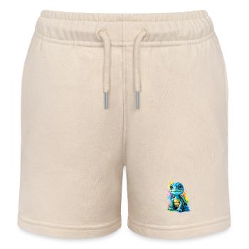 Bunte Schildkröte mit Farbspritzern - Kinder Organic Joggingshorts Mini Bolter von Stanley/Stella - Natur - Vorne