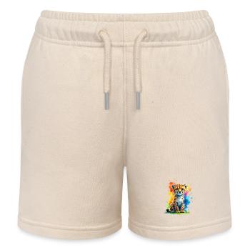 Colorful Cheetah Cub Splash - Kinder Organic Joggingshorts Mini Bolter von Stanley/Stella - Natur - Vorne