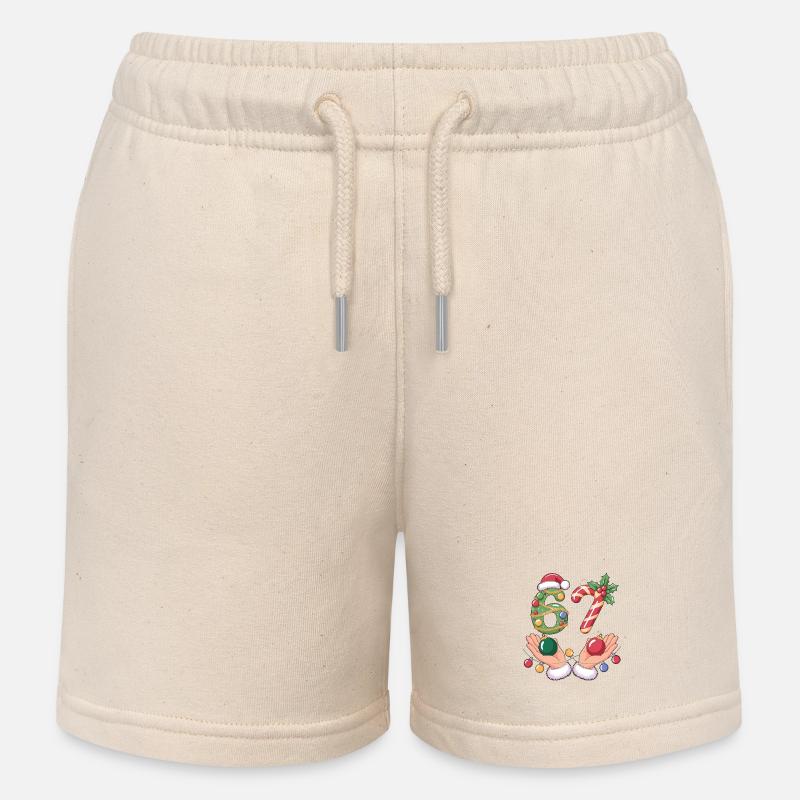T-shirt de Noël mème 6-7 - Short de jogging enfant bio Stanley/Stella - écru doux