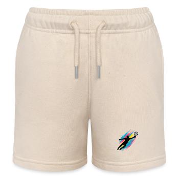 Neon Torwart Flug, Fußballfan Geschenk, bunt - Kinder Organic Joggingshorts Mini Bolter von Stanley/Stella - Natur - Vorne