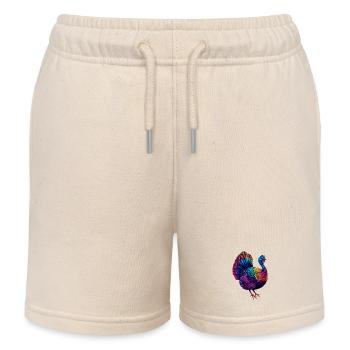 Turkey Chickens Bird Turkey - Kids Organic Sweat Shorts by Stanley/Stella - soft Ecru - Front