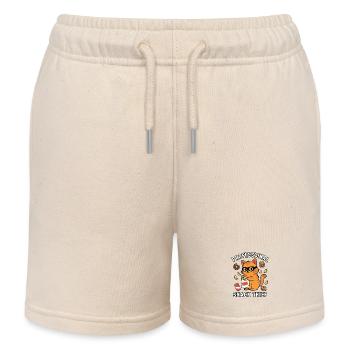 Professional Snack Thief Naughty Funny Cat - Kids Organic Sweat Shorts by Stanley/Stella - soft Ecru - Front