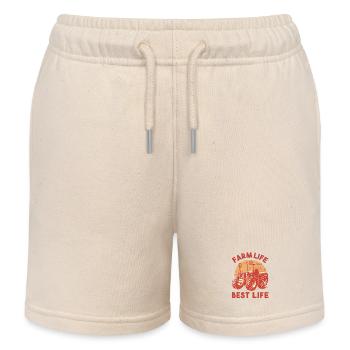 Farm Life is the Best Life Traktor Landleben - Kinder Organic Joggingshorts Mini Bolter von Stanley/Stella - Natur - Vorne