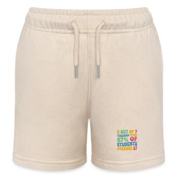 6 von 7 Lehrern: 67% übernutzen 67 Meme Schule - Kinder Organic Joggingshorts Mini Bolter von Stanley/Stella - Natur - Vorne