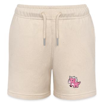 Dinosaurierwürfel Pink Kawaii - Kinder Organic Joggingshorts Mini Bolter von Stanley/Stella - Natur - Vorne