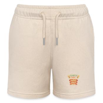 March Girl : Cœur froid, âme brûlante - Short de jogging enfant bio Stanley/Stella - écru doux - Devant