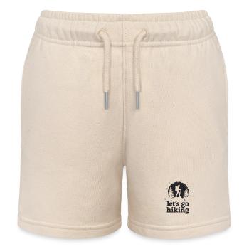 Let's go hiking mountaineer hiker silhouette - Kids Organic Sweat Shorts by Stanley/Stella - soft Ecru - Front