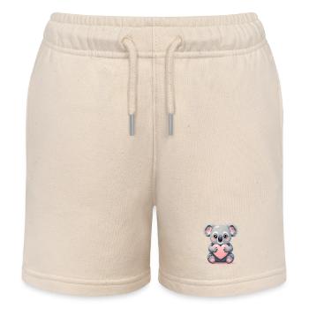 Cuddly koala with a heart - Kids Organic Sweat Shorts by Stanley/Stella - soft Ecru - Front