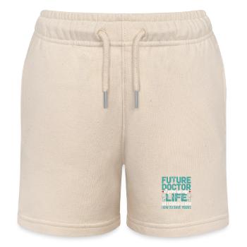 Zukunftsmediziner Lebensretter Spruch - Kinder Organic Joggingshorts Mini Bolter von Stanley/Stella - Natur - Vorne