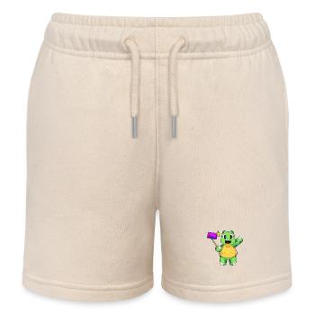 Turtle Smartphone - Kids Organic Sweat Shorts by Stanley/Stella - soft Ecru - Front