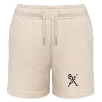 Rolling pin and hand mixer - Kids Organic Sweat Shorts by Stanley/Stella - soft Ecru - Front