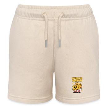 Cheese Queen – Cheese with a crown - Kids Organic Sweat Shorts by Stanley/Stella - soft Ecru - Front