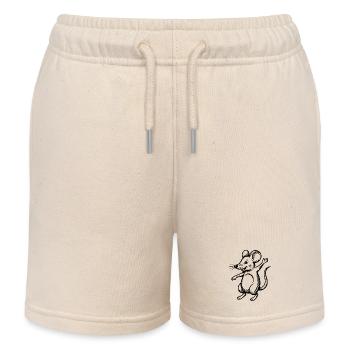 Maus Tanzen Springen Lachen Hüpfen Winken Feiern - Kinder Organic Joggingshorts Mini Bolter von Stanley/Stella - Natur - Vorne