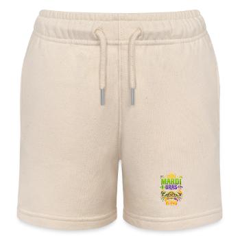 Mardi Gras King Mask Splendor - Kids Organic Sweat Shorts by Stanley/Stella - soft Ecru - Front