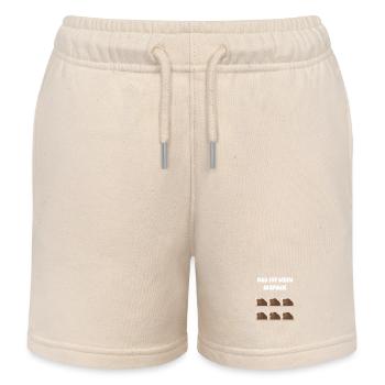 Das ist mein Sixpack Hähnchen - Kinder Organic Joggingshorts Mini Bolter von Stanley/Stella - Natur - Vorne