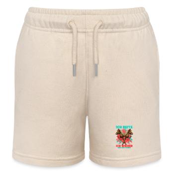 58 I'm riding I neighing Anything else to ask - Kids Organic Sweat Shorts by Stanley/Stella - soft Ecru - Front