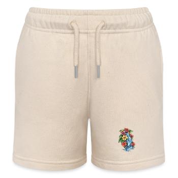 Hibiscus de la cascade tropicale - Short de jogging enfant bio Stanley/Stella - écru doux - Devant