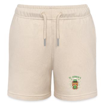 St Catrick’s Day Irish Cat Lover - Kids Organic Sweat Shorts by Stanley/Stella - soft Ecru - Front