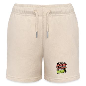 I never argue I just explain why I'm right - Kids Organic Sweat Shorts by Stanley/Stella - soft Ecru - Front