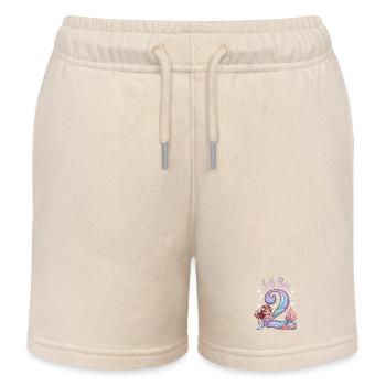 I'm 2 Mermaids Girl 2nd Birthday - Kids Organic Sweat Shorts by Stanley/Stella - soft Ecru - Front