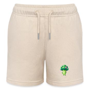 Brocoli avec des fleurs - Short de jogging enfant bio Stanley/Stella - écru doux - Devant