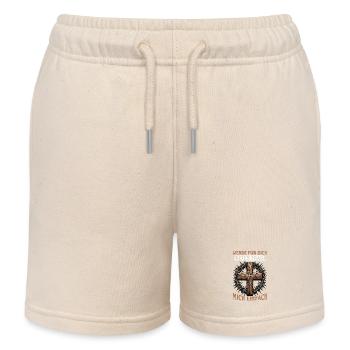 Werde Für Dich Beten Frag Mich Einfach - Kinder Organic Joggingshorts Mini Bolter von Stanley/Stella - Natur - Vorne