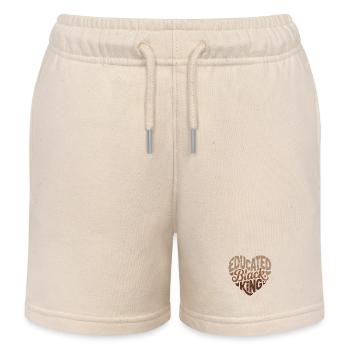 Gebildeter Schwarzer König | Afro-Pride-Zitat | Schwarz - Kinder Organic Joggingshorts Mini Bolter von Stanley/Stella - Natur - Vorne