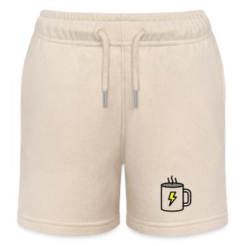 Électricité forte en tasse de café - Short de jogging enfant bio Stanley/Stella - écru doux - Devant