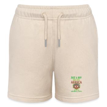 Safari Afrika serengeti wildlife savanne junge - Kinder Organic Joggingshorts Mini Bolter von Stanley/Stella - Natur - Vorne