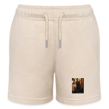 Night lounge dog with sunglasses - Kids Organic Sweat Shorts by Stanley/Stella - soft Ecru - Front
