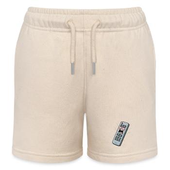 Screaming Remote Control Cartoon - Kids Organic Sweat Shorts by Stanley/Stella - soft Ecru - Front