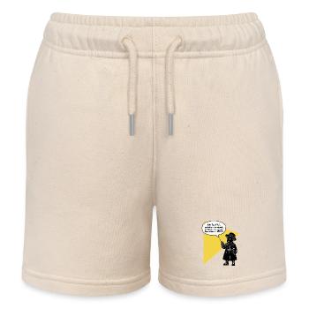 Bonjour tante - tu décroches ? Ta sœur est drôle et agaçante - Short de jogging enfant bio Stanley/Stella - écru doux - Devant