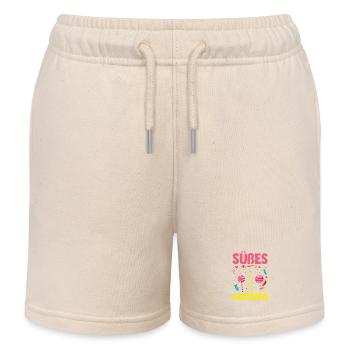 Fille mignonne gourmande par les sucreries - Short de jogging enfant bio Stanley/Stella - écru doux - Devant