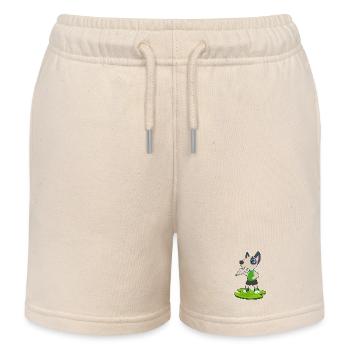 Hund Papierflieger - Kinder Organic Joggingshorts Mini Bolter von Stanley/Stella - Natur - Vorne