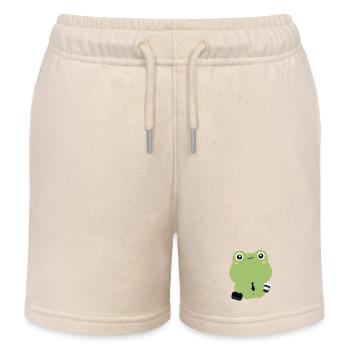 Müder Bürofrosch in Krawatte - Kinder Organic Joggingshorts Mini Bolter von Stanley/Stella - Natur - Vorne