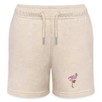 Frites flamants - Short de jogging enfant bio Stanley/Stella - écru doux - Devant