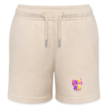 Neon Graffiti Lettering Gradient - Kids Organic Sweat Shorts by Stanley/Stella - soft Ecru - Front