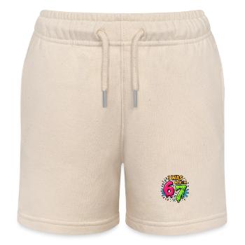 7. Geburtstag Kinder 67 Meme Humor Geschenkidee - Kinder Organic Joggingshorts Mini Bolter von Stanley/Stella - Natur - Vorne