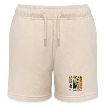 Blühende Botanische Panel-Collage - Kinder Organic Joggingshorts Mini Bolter von Stanley/Stella - Natur - Vorne