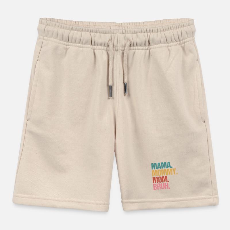Mama Mommy Mom Bruh Bold Stack Text Kids Organic Sweat Shorts by Stanley/Stella