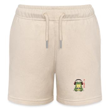 Gaming, Video Gamer, Zocker, Frosch & Japanisch - Kinder Organic Joggingshorts Mini Bolter von Stanley/Stella - Natur - Vorne
