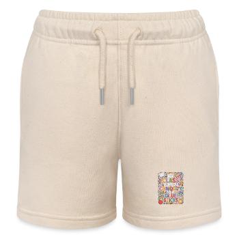 Elementary Teacher My Class Runs On Education - Kids Organic Sweat Shorts by Stanley/Stella - soft Ecru - Front
