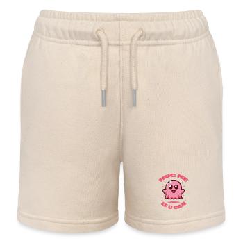 Pink ghost, hug me if you can. - Kids Organic Sweat Shorts by Stanley/Stella - soft Ecru - Front