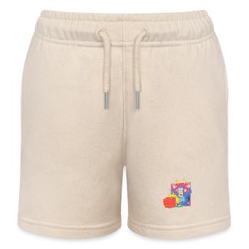 Alarme de singe sur l’ordinateur - Short de jogging enfant bio Stanley/Stella - écru doux - Devant