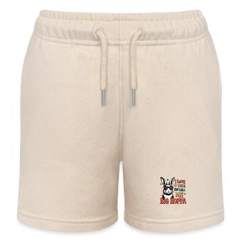 Big Hoppa Bunny Tee - Kids Organic Sweat Shorts by Stanley/Stella - soft Ecru - Front