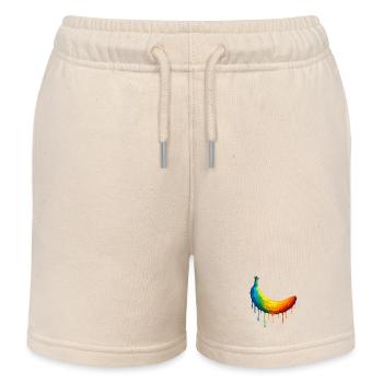 Banana with a colourful gradient - Kids Organic Sweat Shorts by Stanley/Stella - soft Ecru - Front