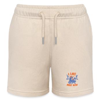 Lustiger Waschbär Ich wohne jetzt hier Baseball - Kinder Organic Joggingshorts Mini Bolter von Stanley/Stella - Natur - Vorne