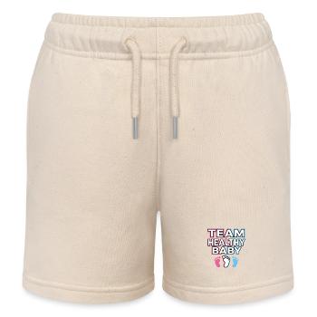 Team Healthy Baby Fußabdruck Design - Kinder Organic Joggingshorts Mini Bolter von Stanley/Stella - Natur - Vorne