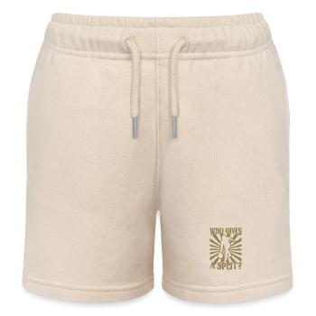 Bowling Kegel Spruch Who gives a Split - Kinder Organic Joggingshorts Mini Bolter von Stanley/Stella - Natur - Vorne