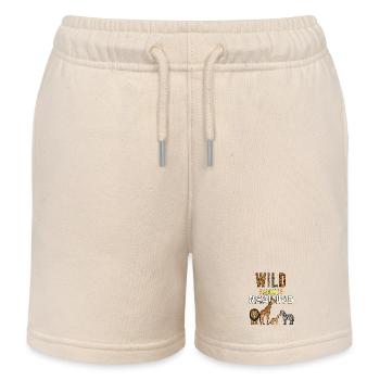 Zootiere lesen wild über das Lesen - Kinder Organic Joggingshorts Mini Bolter von Stanley/Stella - Natur - Vorne